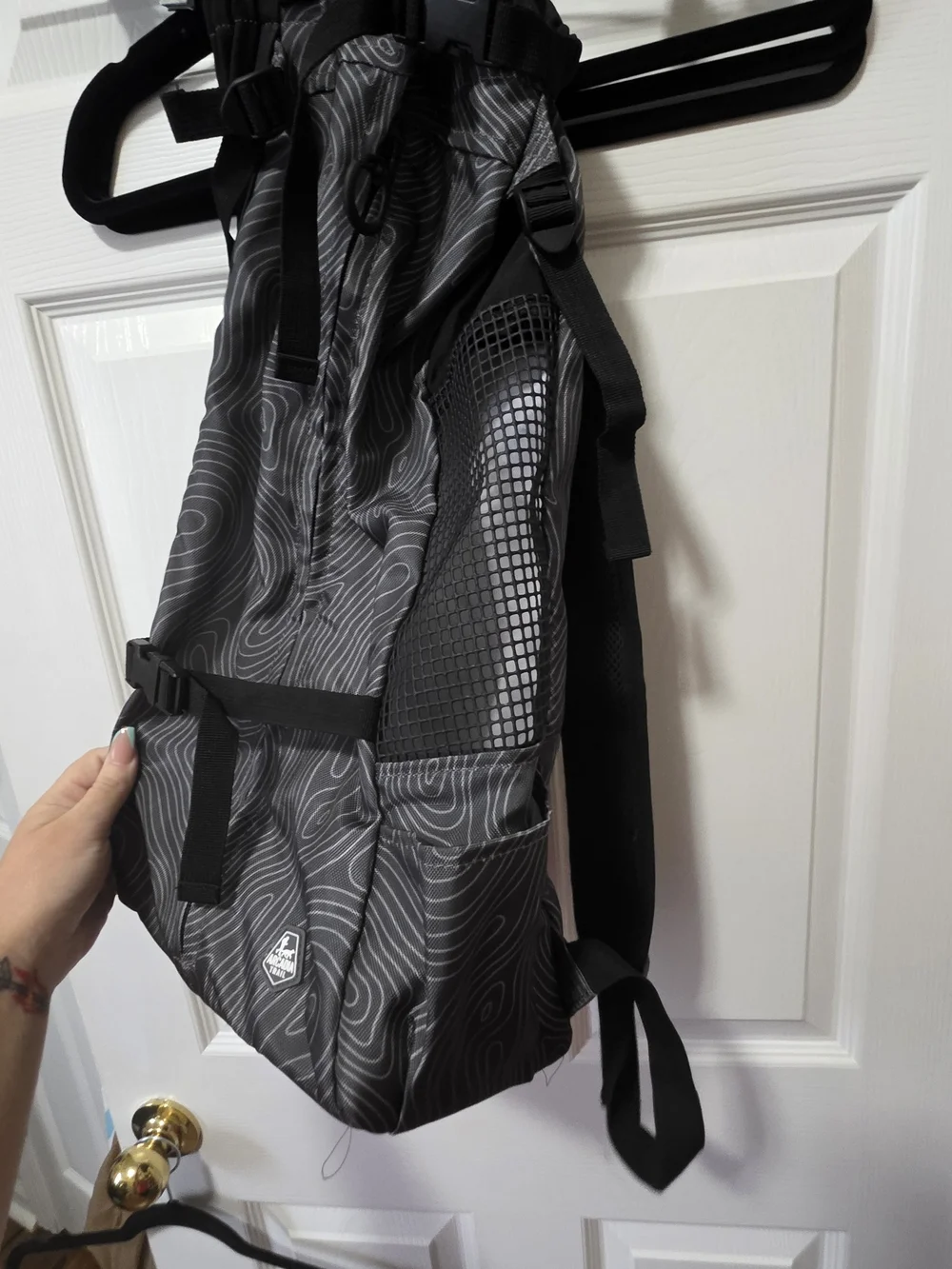 Arcadia Trail Gray Patterned Doggie Backpack
